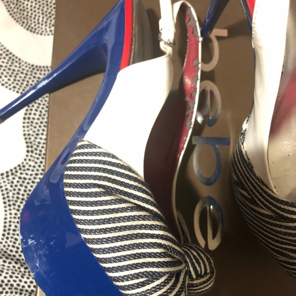 Bebe summer peep toe, sling back platforms - Picture 2 of 6